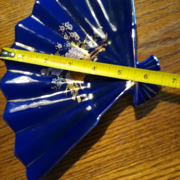 Vintage kobalt blue japanese fan - Picture 5 of 5